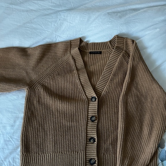 Brown Button-Up Women's Sweater - Picture 2 of 3